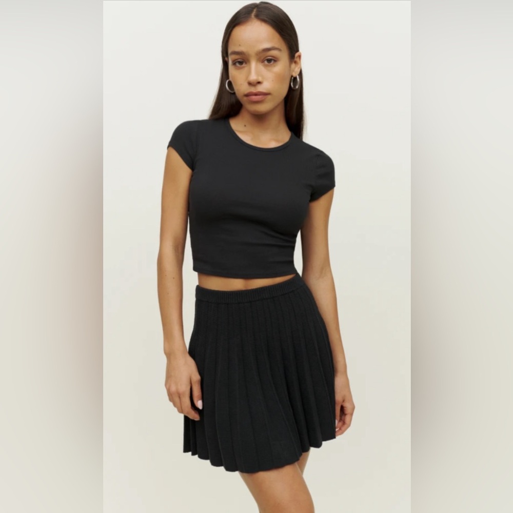 Mattia cotton knit mini skirt from Reformation